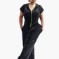 Sasha Jumpsuit - Green Zipper