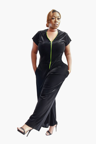 Sasha Jumpsuit - Green Zipper – Empress Laine