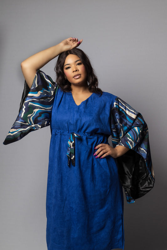 Dora Kaftan Dress in Azure