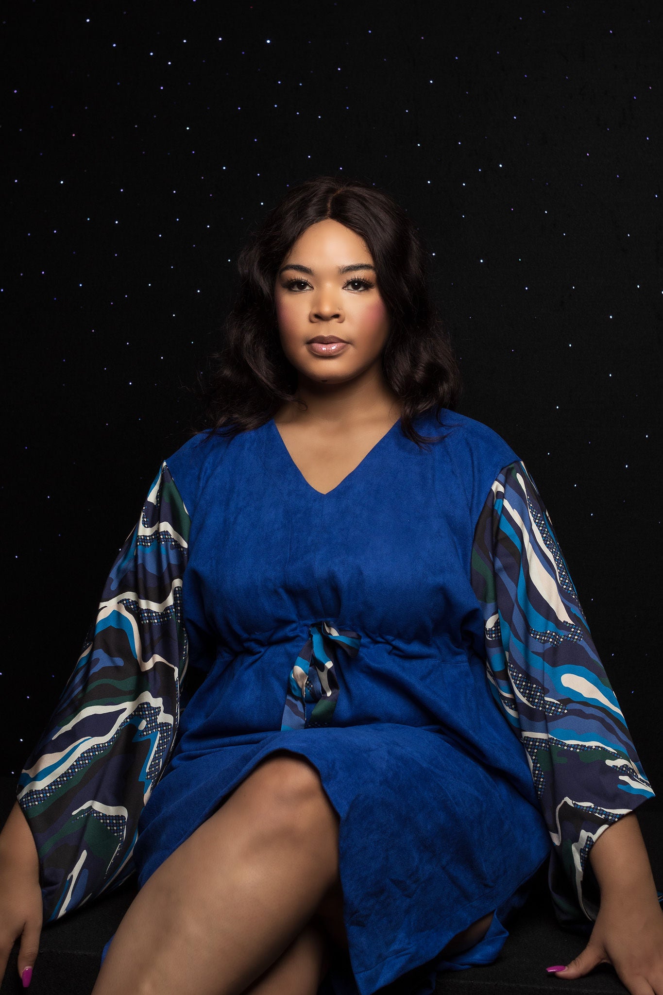 Dora Kaftan Dress in Azure